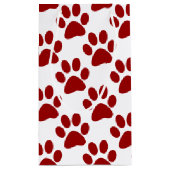 Red Paw Print Kleine Geschenktüte (Rückseite)
