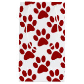Red Paw Print Kleine Geschenktüte (Vorderseite)