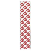 Red Paw Print Kurzer Tischläufer (Vorderseite)