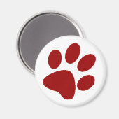 Red Paw Print Magnet (Vorderseite/Rückseite)