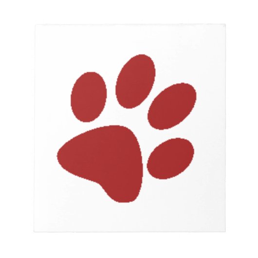 Red Paw Print Notizblock (Vorderseite)