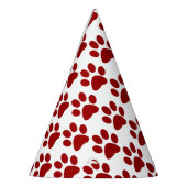 Red Paw Print Partyhütchen (Links)