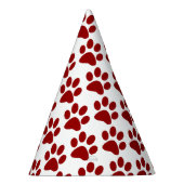 Red Paw Print Partyhütchen (Rechts)