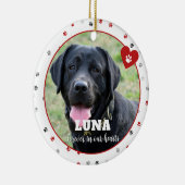 Red Paw Print Pet Loss Hund Foto Erinnerung Keramik Ornament (Rechts)