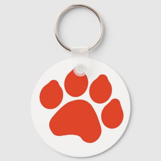 Red Paw Print Schlüsselanhänger (Vorderseite)