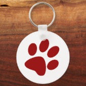 Red Paw Print Schlüsselanhänger (Vorderseite)
