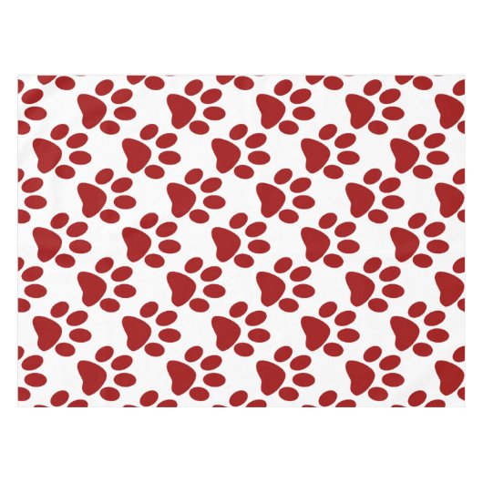 Red Paw Print Tischdecke (Vorderseite (Horizontal))