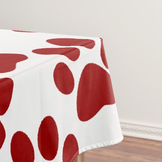 Red Paw Print Tischdecke (Beispiel)