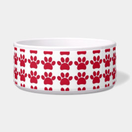 Red Paw Prints Napf