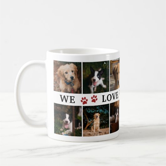 Red Paws Wir Liebe Sie Vater Foto Collage Kaffeetasse (Links)