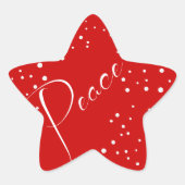 Red Peace Holiday Weihnachten Stern-Aufkleber (Vorderseite)
