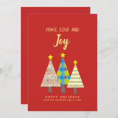 Red Peace Liebe Joliday Card Feiertagskarte (Vorne/Hinten)