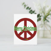 Red Peace Schild mit frohen Weihnachten (Stehend Vorderseite)