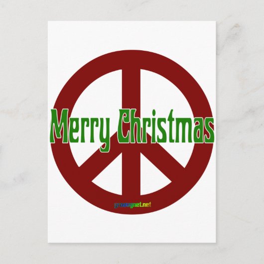 Red Peace Schild mit frohen Weihnachten (Vorderseite)