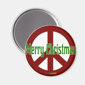Red Peace Schild mit frohen Weihnachten Magnet (Vorderseite/Rückseite)