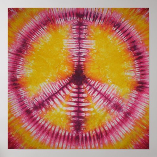 Red Peace Sign Gefärbte Krawatte Poster (Vorne)