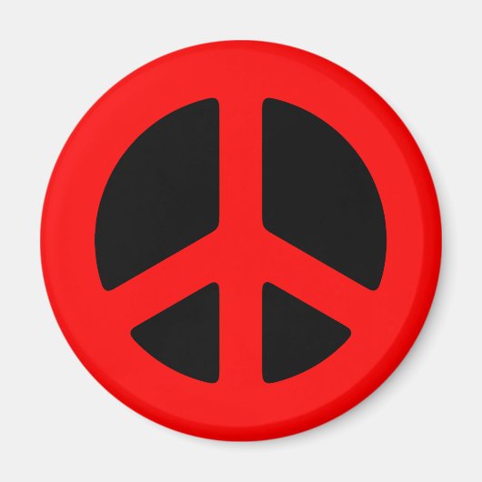 Red Peace Sign Magnet (Vorne)