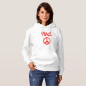 Red Peace Sign mit Frieden in Graffiti Hoodie (Vorne ganz)