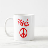 Red Peace Sign mit Frieden in Graffiti Kaffeetasse (Links)