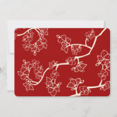 Red Peach blüht Chinesisch Double Happy Foto Save The Date (Rückseite)