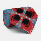 Red Peacock Art Neck Tie Krawatte (Gerollt)