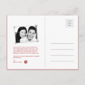 Red Peacock Double Happy Chinese Save the Date Ankündigungspostkarte (Rückseite)