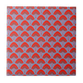Red Peacock Feather Decorative Ceramic Tile Fliese (Vorderseite)