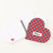 Red Peacock Feather Heart Shaped Spiral Notebook Notizblock (Innenseite)