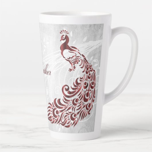 Red Peacock Personalisierte Latte-Tasse Milchtasse (Rechts)