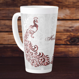 Red Peacock Personalisierte Latte-Tasse Milchtasse