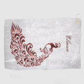 Red Peacock Personalisiertes Golfhandtuch (Horizontal)
