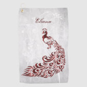 Red Peacock Personalisiertes Golfhandtuch (Vorderseite)
