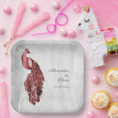 Red Peacock Polterabend Paper Teller (Party)