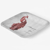 Red Peacock Polterabend Paper Teller (Gewinkelt)