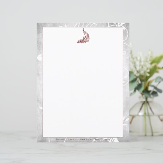 Red Peacock Stationery (Stehend Vorderseite)
