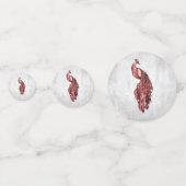 Red Peacock Wedding Confetti Konfetti (Rückseiten)