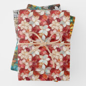 Red Pearl Peach Floral Geschenkpapier Set (Beispiel)