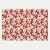 Red Pearl Peach Floral Geschenkpapier Set (Vorderseite)