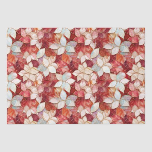 Red Pearl Peach Floral Seidenpapier (Vorderseite)