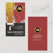 Red Peeling Wall Gold Brush Finishing Painter Visitenkarte (Vorne/Hinten)