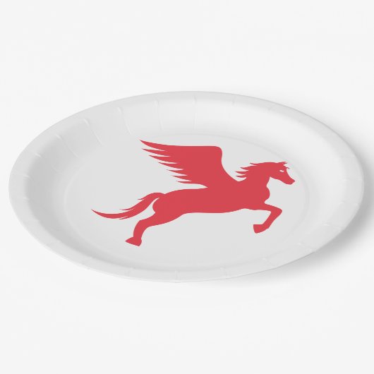 Red Pegasus Pappteller (Schrägansicht)