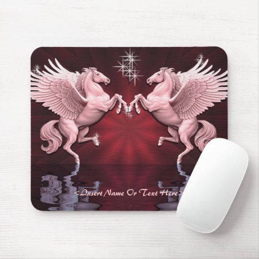 Red Pegasus Reflections Maus Pad Mousepad (Mit Mouse)