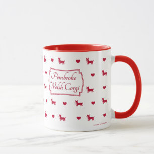 Red Pembroke walisische Corgi-Tasse mit Herz Tasse