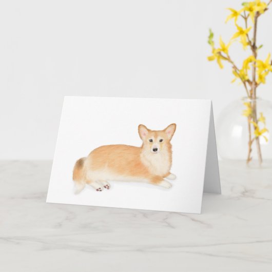 Red Pembroke Welsh Corgi Blindkarte Karte (Gelbe Blume)