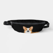 Red Pembroke Welsh Corgi Hunde Rasse auf schwarz Bauchtasche (Vorderseite)