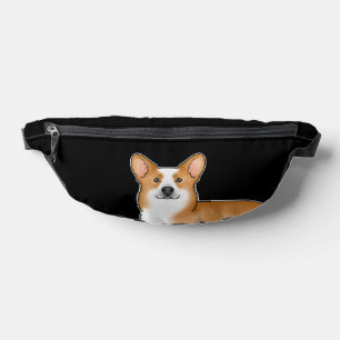 Red Pembroke Welsh Corgi Hunde Rasse auf schwarz Bauchtasche