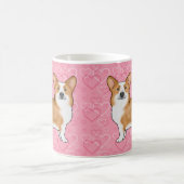 Red Pembroke Welsh Corgi Liebe Herz Muster Pink Kaffeetasse (Mittel)