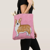 Red Pembroke Welsh Corgi Liebe Herz Muster Pink Tasche (Von Nahem)