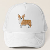 Red Pembroke Welsh Corgi Niedlich Dog Illustration Truckerkappe (Vorderseite)