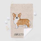 Red Pembroke Welsh Corgi Niedlicher Hund mit Indiv Golfhandtuch (Insitu)